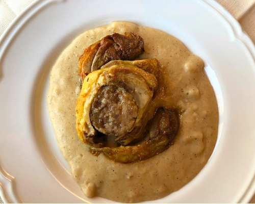 Lesso su letto di Pearà - piatto tipico della cucina veronese